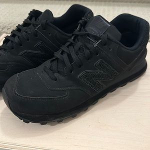 Men’s New Balance 574 Matte Black and Black Caviar Pattern
